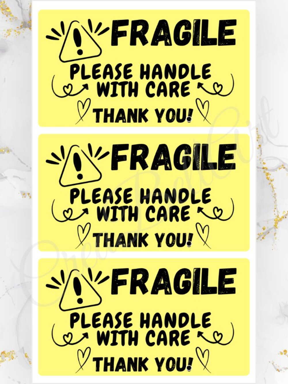 100 thermal Thank you Stickers 2.25" x 1.25" Rectangle